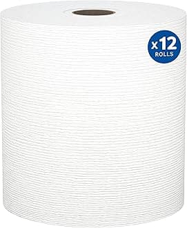 Professional Universal Hard Roll Paper Towels, Bulk (01080), Hardwound 1.5" Core, Premium Absorbency Pockets, White (12 Rolls at 425' Each, 5,100'/Case)