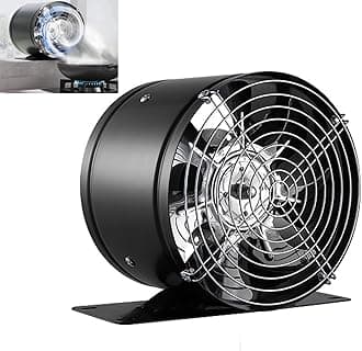 Super Suction Multifunctional Powerful Mute Exhaust Fan, Single Side Embedded Vent Fan, Ventilation Fan Aluminum Alloy Kitchen Exhaust Fan Protective Grille (white with base,6in) LO-705(Black with bas