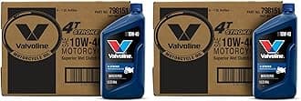 Valvoline 4-Stroke Motorcycle SAE 10W-40 Motor Oil 1 QT, Case of 6 (Pack of 2)