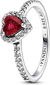 198421C02 Women's Ring Raised Heart Red