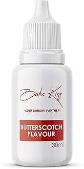 BAKE KING Butterscotch Flavour 30ML Essence for Baking Cakes, Jams, Jelies, Cookies, Ice Creams and Puddings Liquid Food Essence for Cake Making (Butterscotch Flavour 30ml)