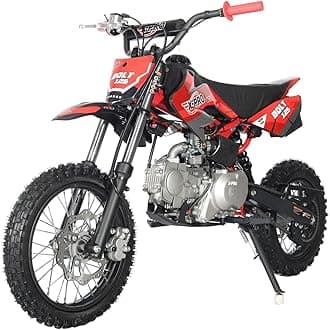 X-PRO Bolt 125 Dirt Bike with Automatic Transmission, Electric Start, Big 14"/12" Tires! (Red)