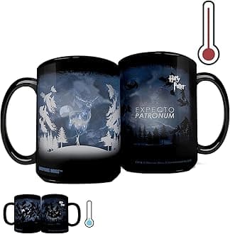Morphing Mugs Harry Potter - Expecto Patronum Spell – 16 oz Large Ceramic Heat Sensitive Clue Mug – Full image revealed when HOT liquid is added MMUGC405