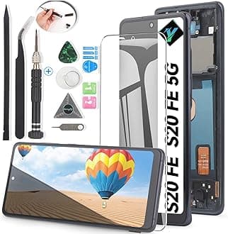 Screen for Samsung Galaxy S20 FE 2022/S20 FE 5G Screen Replacement for Samsung S20 FE SM-G781 G781B G781U G781F/DS G781W LCD Touch Display Digitizer Assembly with Tools(Black with Frame)