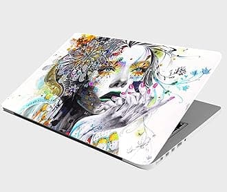 Laptop Skin Stickers HD Quality Sticker for Laptops Upto 15.6" Compatible with Apple/Dell/HP/Lenovo/Acer/Asus/Sony (Dustproof|Waterproof|Scratchproof|Reusable) - Women BW