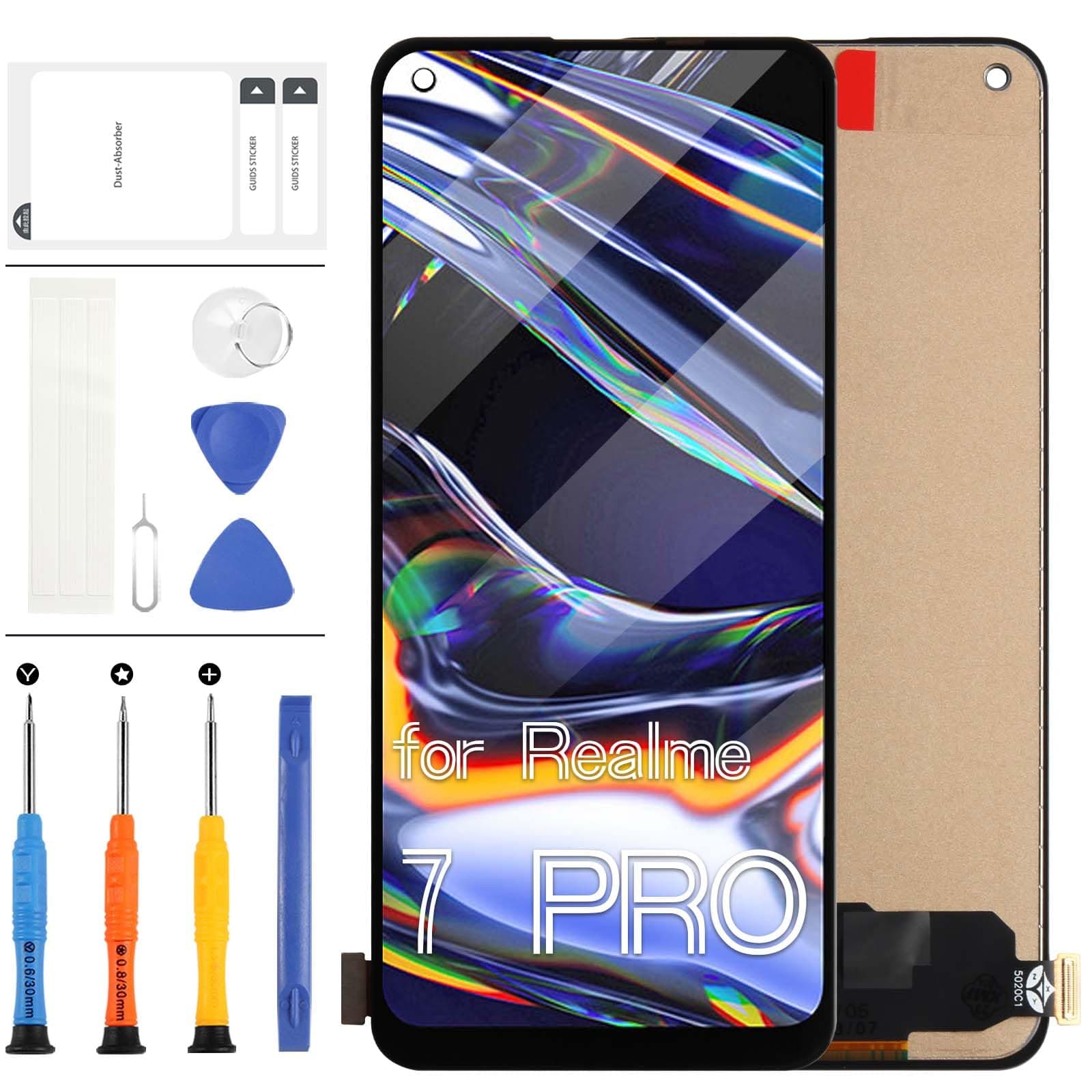 LADYSON LCD Screen for Realme 7 Pro RMX2170 Screen Replacement Kit for Realme 7 Pro RMX2170 LCD Display Touch Screen Digitizer Full Assembly Parts (Black)