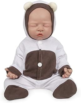 12 inch Sleeping Silicone Baby Dolls Girl Weighted 2.54 lb,[NOT Vinyl],Silicone Full Body Reborn Lifelike Realistic Real Life Newborn Soft Babies Gift with Feeding Accessories for Kids Age 3+