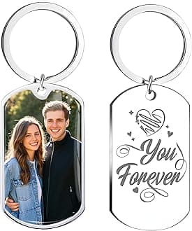 Custom Keychain With Picture, Photo Keychain Personalized With Photos Text Gift, Customized Photo Key Chain