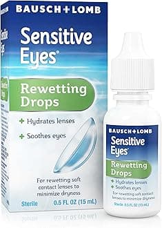 Bausch & Lomb Sensitive Eyes Contact Lens Solution, for Rewetting Soft Contact Lenses, 0.5 Fl Oz