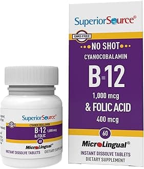 Superior Source No Shot B12/Folic Acid, 1000 mcg/400 mcg, 60 Count
