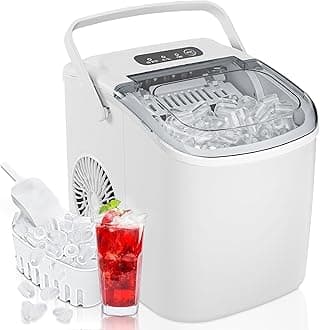 22 lbs/24H Countertop Ice Maker Machine,One-Button Operation,9 Bullet-Shaped Ice in 6 Min, Auto-Cleaning