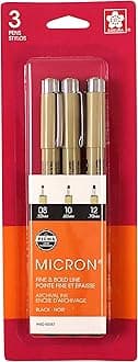 Pigma Micron Pens (Black 08,10,12)- Set of 3