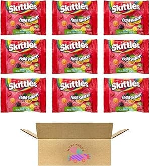 Skittles_Fruit Snacks Original Flavor - 9 Packs of Real Fruit Juice Fruit Snacks Packets - 0.8 Oz Each | Iconic Fruit Flavors in Convenient On-the-Go Packs | Made with Real Fruit Juice