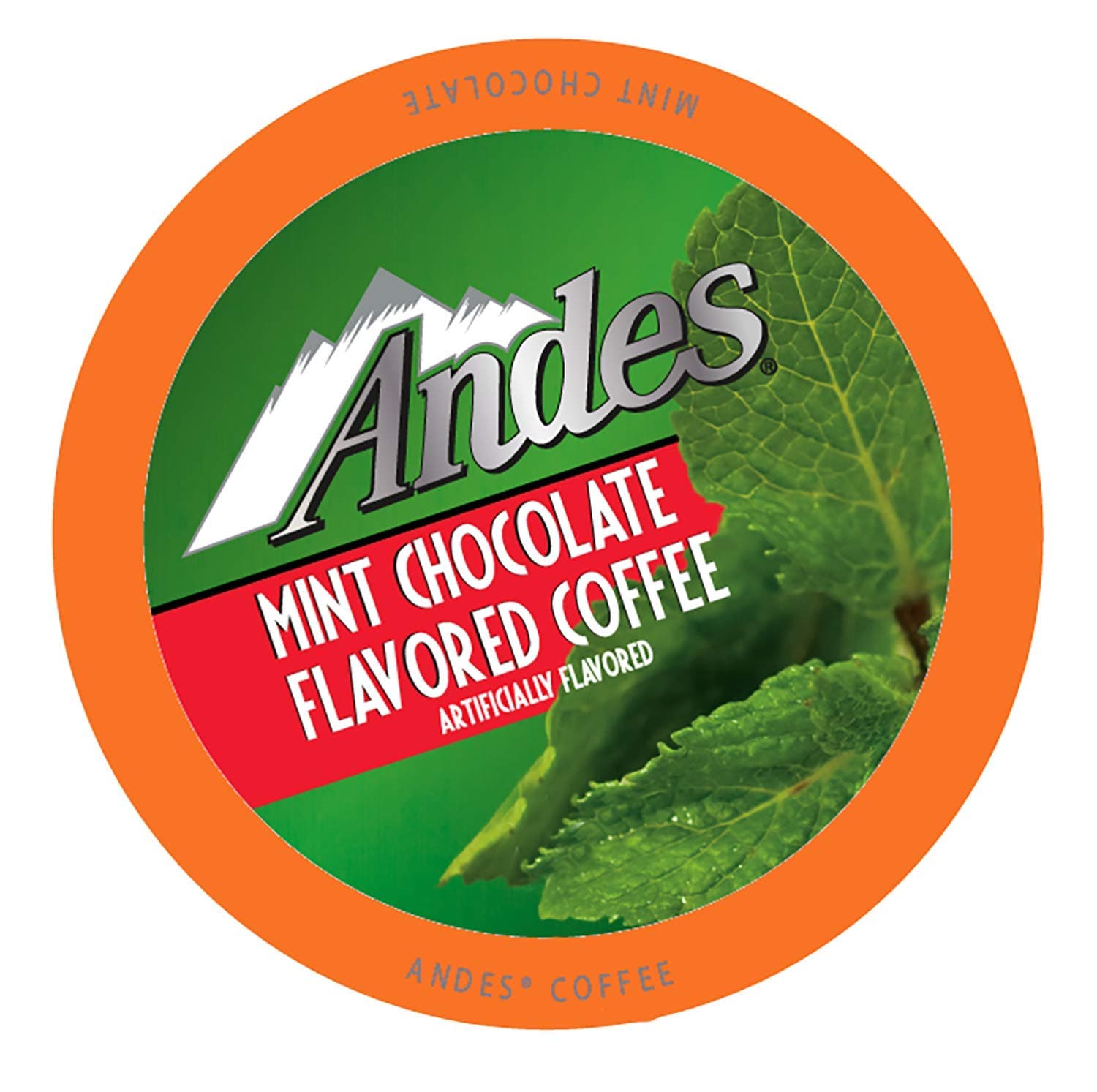 Andes Mints Chocolate Mint Flavored Coffee Pods, Compatible with K Cup Brewing Machines Including 2.0, Single Serve Peppermint Flavor Enhanced, 40 Count