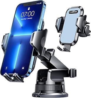 VANMASS [Pro Version] Universal Car Phone Mount [Super Suction Cup] Dashboard Phone Holder, Handsfree Windshield Dash Vent Phone Holder Car, Compatible for iPhone 16 15 14 13 Samsung LG & Truck,Gray