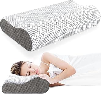 Memory Foam Pillow, Contour Cervical Orthopedic Memory Foam Pillows Supports Neck Pain and Shoulder Pain for Sleeping, Ergonomic Cervical Pillow Neck Support Pillow for Side Back (D2)