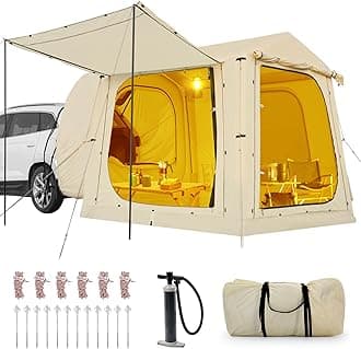 Inflatable Tents for Camping, Large Blow Up Tent with Hand Pump, Easy Setup InflatableTent 4 Season Tent, Waterproof Oxford Air Glamping Tents for Camping Adult 4/6/8/10/12 Person