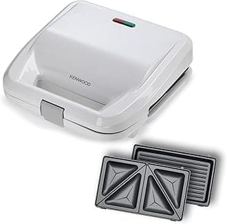 2-in-1 Sandwich Maker & Grill with 2 Sets of Non Stick Multifunctional Plates for Grilling and Toasted Sandwiches SMP02.000WH White
