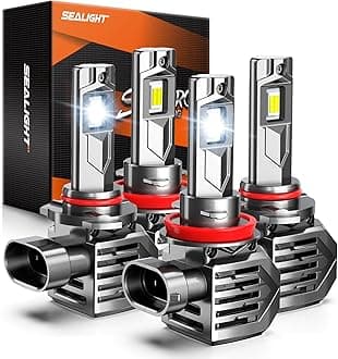 SEALIGHT 9005/HB3 H11/H8/H9 Fog Lamps or DRL 150,000LM 9×Brightness High Power for ATVs & Powersports, 2026 Version, S7S Series Wireless 9005 H11 Fog Lamps Water Proof 10 Years Lifespan- Pack of 4