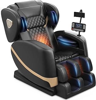 FURNIMAT 2026 Massage Chair Full Body, Zero Gravity Massage Chair with 10 Fix Rollers, Airbags, Heating, Foot Massage, Auto Modes, Bluetooth Speaker, Smart Screen Controller(Classic Black)