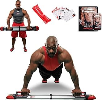 Iron Chest Master Pro Push Up Machine - The Perfect Chest Workout Equipment for Home Workouts - Exercise Equipment Includes Resistance Bands and Unique Fitness Program for Men and Women
