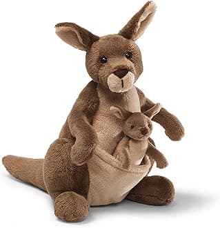 GUND Jirra Kangaroo with Removable Joey Plush, Stuffed Animal for Ages 1 and Up, Brown, 10”