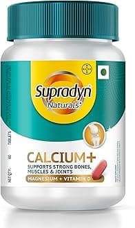 Naturals Calcium with Vitamin D & Magnesium (60 Tablets) from India’s No. 1 Multivitamin Tablet Brand | 100% Veg Calcium Tablets for Women and Men | Supports Bone Strength, Muscle Function & Joint Health
