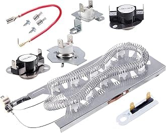 3387747 Dryer Heating Element & 279816 Thermostat Kit & 279973 3392519 Thermal cut-off Fuse Replacement Compatible with Kenmore, Samsung, Whirlpool, KitchenAid electric dryers and more.