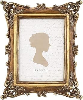Sunlit Vintage Picture Frame 5x7 Inch, Luxury Antique Photo Frames with Glass Front, Photo Display, Tabletop Wall Hanging, Gift Ideas, Bronze Gold