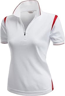 Women's Coolmax 2 Tone Collar Zipup Polo T-Shirt