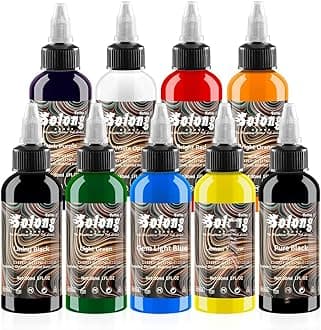 Solong Tattoo 9PCS Ink Color Set, 1oz (30ml) Supply USA Pigment Kit Ink Set TI302S-30-9
