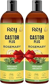 - Cold Pressed Castor Oil plus Rosemary Essential Oil | Castor Oil for Hair Growth, Eyebrows & EyelasheS | Premix of Castor and Rosemary Essential Oil| For Men & Women| 200ml * 2