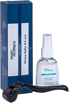 Derma Roller With Disinfectant 540 Micro 0.5mm Titanium Alloy Needles Reduces Hair Fall & Stimulates Hair Follicles Easy to use Safe and Effective 1 Count (Pack of 1) Black