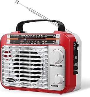 Multiband AM/FM/SW1-2 Radio Transistor Radio AC or Battery Operated with Best Reception Large Speaker and Precise Tuning Button with AUX Input and 3.5 mm Headphone Jack
