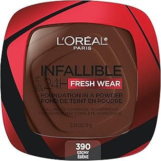 Makeup Infallible Fresh Wear Foundation in a Powder, Up to 24H Wear, Waterproof, Ebony, 0.31 oz. (Packaging May Vary)