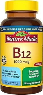 Vitamin B12 1000 mcg, Dietary Supplement for Energy Metabolism Support, 150 Softgels, 150 Day Supply