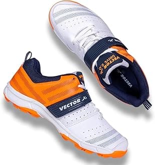 Vector X Drive 2.0 Cricket Shoes Synthetic Leather Upper/PVC Sole Studs Velcro & Lace up|Lightweight & Durable Footwear for Adult, Men & Boys | Ideal for Turf, Ground & Hard Surfaces