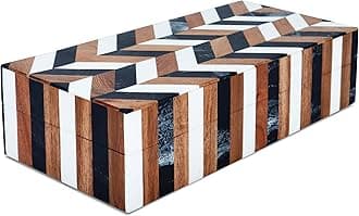 Handicrafts Home Handmade Marquet Cosmo Collection Decorative Jewelry Box Organizer – Keepsakes, Trinkets, and Home Decor – Antique Coffee Table Storage, Memory Box, Farmhouse Style Decor, 10x4.5x2.5