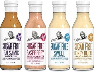 Sugar Free, Salad Dressing Bundle - Gluten Free Salad Dressings, Low Carb Healthy Salad Dressing - 12 Oz Bottles (4-Pack Honey Dijon, Sweet, Raspberry, & Balsamic)