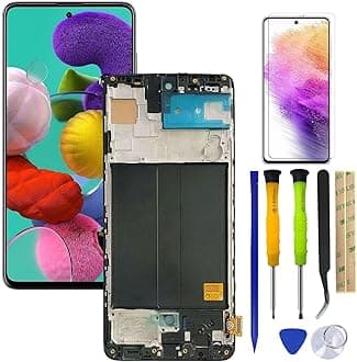 Galaxy A51 4G A515 LCD Screen Replacement LCD Display Touch Digitizer Assembly with Frame for Samsung Galaxy A51 4G 2019 A515 A515U1 A515U A515A SM-A515F SM-A515U 2019 Black+Tools