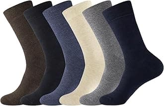 98% Cotton 2% Lycra Rich Dress Socks for Business Mens Womens Casual Socks 6Pack