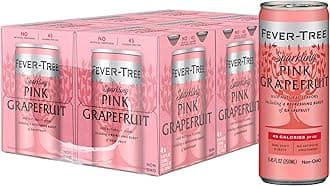 Fever-Tree Sparkling Pink Grapefruit - Premium Quality Mixer - Refreshing Beverage for Cocktails & Mocktails. Naturally Sourced Ingredients, No Artificial Sweeteners or Colors - 8.5 Fl Oz Cans - Pack