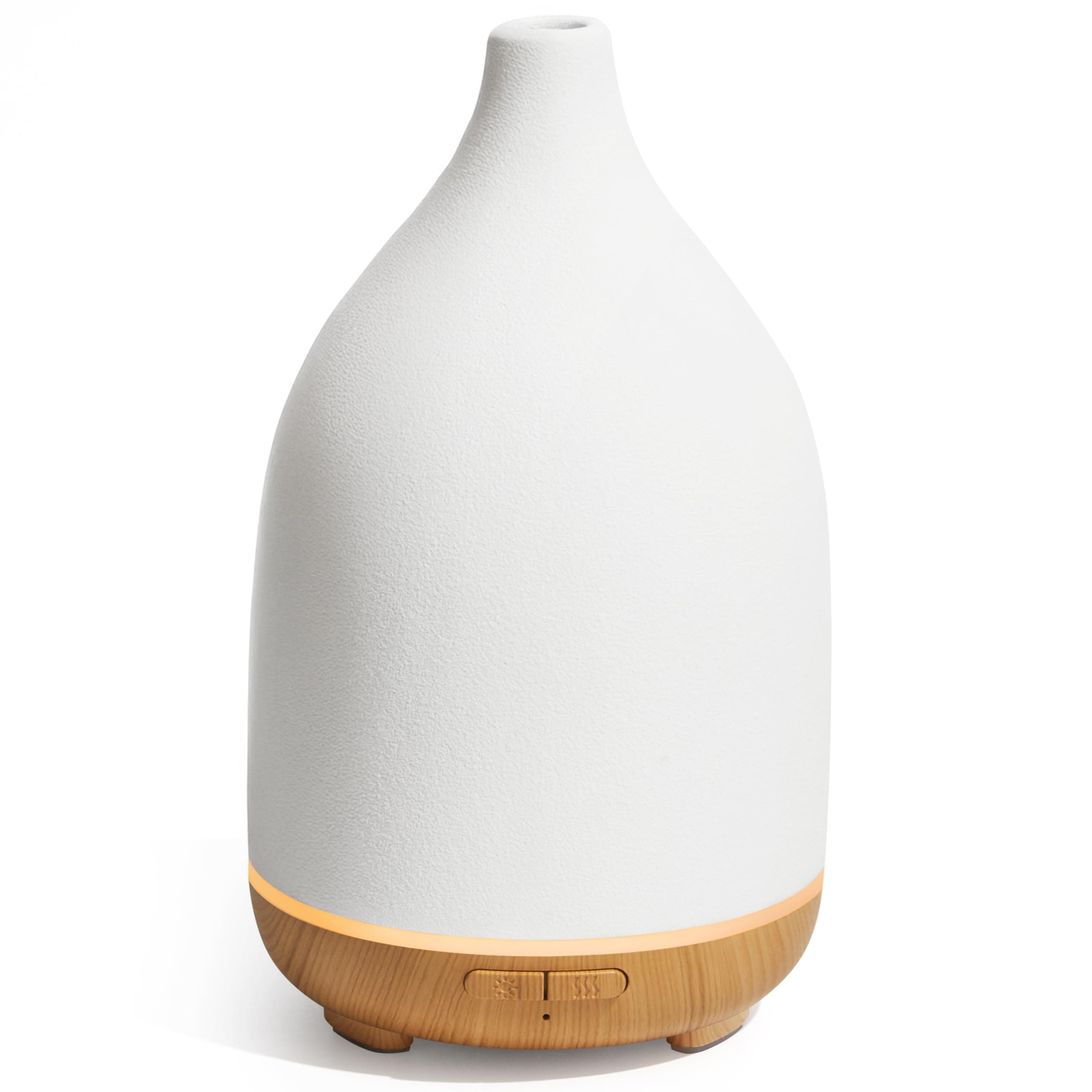 Oil Diffuser, 150ML Ceramic Diffuser for Essential Oils Handcrafted Aromatherapy Diffuser Ultrasonic Cool Mist Humidifier with 2 Mist Modes Waterless Auto Off for Room Office, White