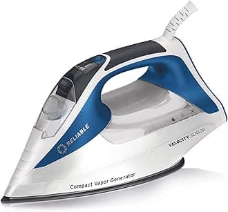 Reliable Velocity 240IR 1800W Steam Iron - Compact Vapor Generator Home Steam Iron for Clothes, Sewing, Quilting and Crafting Ironing, Anodized Aluminum Soleplate, Continuous Steam Ironing