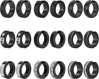 NEWITIN9 Pairs Magnetic Stud Earrings for Women Clip on Earrings Inlaid Cubic Zirconia Pearl Stud Earrings Hoop Dangle Cross Magnetic Earrings Non Piercing Earrings for Women Men