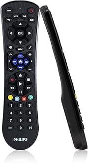 Philips Universal Remote Control, Universal TV Remote Replacement, Samsung TV Remote Control Universal, for Roku Remote Replacement, Vizio, LG, Sony, Apple TV, Smart TVs, 4 Device, Black, SRP9243B/27