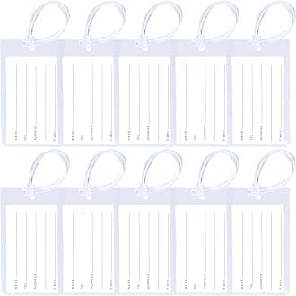 10 Pack Luggage Tags for Suitcases, Airplane Travel Essentials for Flying, International Travel Must Haves, and Luggage Accessories by Sodsay