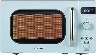 COMFEE' Retro Small Microwave Oven With Compact Size, 9 Preset Menus, Position-Memory Turntable, Mute Function, Countertop Microwave Perfect For Small Spaces, 0.7 Cu Ft/700W, Green, AM720C2RA-G