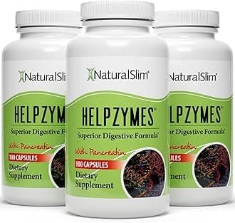 Digestive Enzymes for Women & Men - Helpzymes Essential Enzymes for Digestion, Gut Health, Gas Bloating Relief with Bromelain, Ox Bile, Pancreatin. & Betaine HCL - 100 Capsules 3 Pack