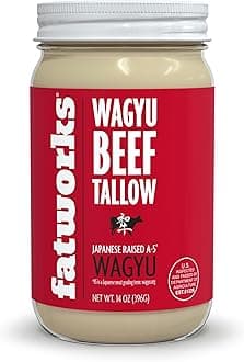 100% Pure A5 Japanese Wagyu Tallow, Ultimate Brisket Flavorizer, Certified A5 Wagyu, KETO, PALEO, CARNIVORE, WHOLE30 friendly, Non Hydrogenated- 14 oz.